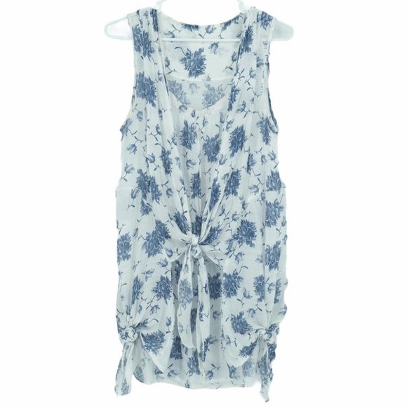 💜 5/$25 - floral tunic tank gathered knots - Picture 1 of 6